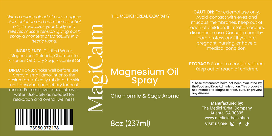 MagiCalm Magnesium Oil Spray in Chamomile & Sage Aroma